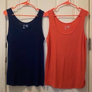Terra & Sky Woman's 0X/14W Ribbed Tank Tops – Set of 2!